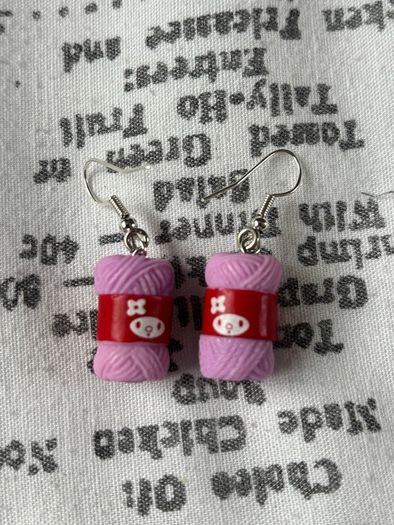 Brand New Pink Wool Earrings