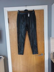 Primark  Faux Leather  Black Trousers. .  S.M -12/14.   B.N.W.T.