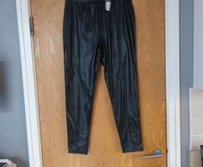Primark  Faux Leather  Black Trousers. .  S.M -12/14.   B.N.W.T.