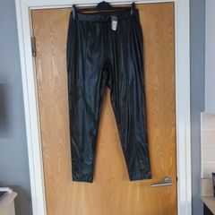Primark  Faux Leather  Black Trousers. .  S.M -12/14.   B.N.W.T.