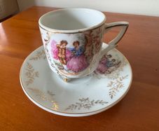 Vintage Porcelain Cup & Saucer Gold Decoration