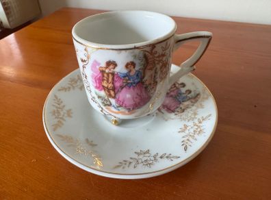 Vintage Porcelain Cup & Saucer Gold Decoration