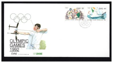 1992 Ireland Olympic Games Barcelona Commemorative Stamps An Post First Day Cover (FDC)