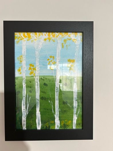 Birch trees landscape painting