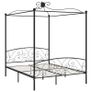 Canopy Bed Frame Black Metal 160x200 cm Image 5