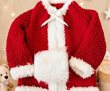 Child's Handknit Coat with Muff