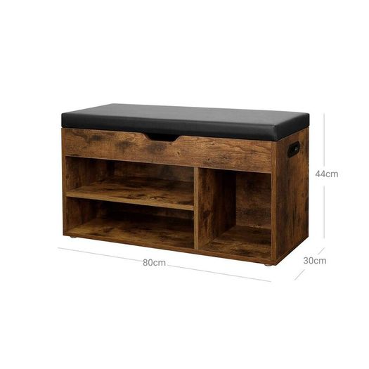 Padded shoe bench 3 compartments white shoe bench with seat cushion, 3 compartment chest, seat for shoe storage with seat, 2 steps, hallway furniture, white Maximum load capacity 150 kg