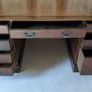 Traditional mahogany pedestal desk with leather inlay Image 3