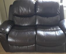 2 Seater Recliner Sofa, some leather peeling off seat, so its free...