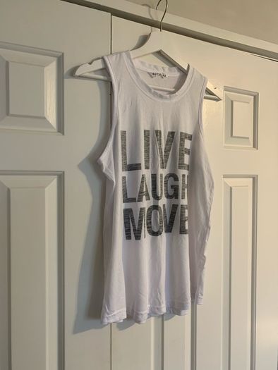Goodmove White Live Laugh Move Sports Top