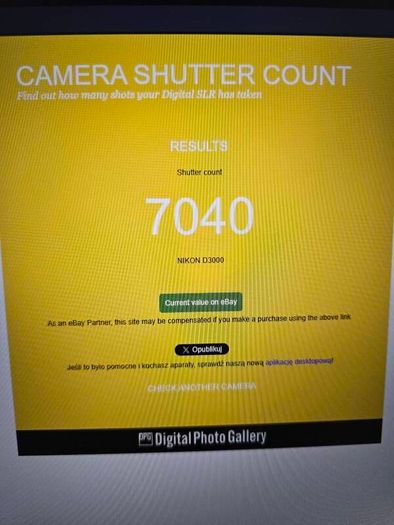 Nikon D3000 camera body - faulty