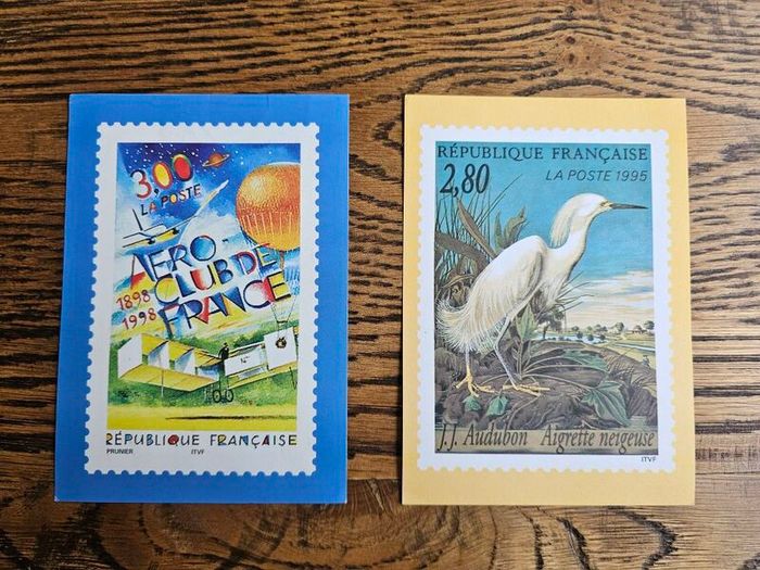 France Stamp philately 2.80 Calendar post 1995 1st semester Egret issue