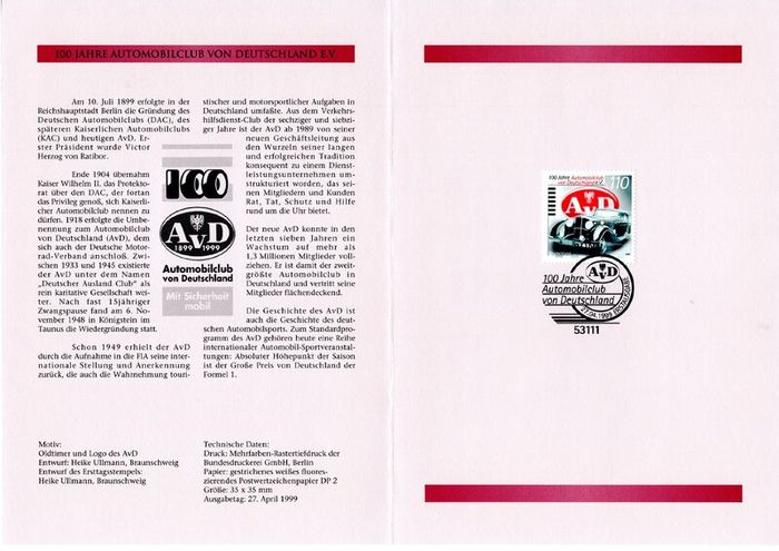 1999 Bundes Republic Deutschland (Germany) Federal Annual Stamp EFT Collection with 42 images of contents