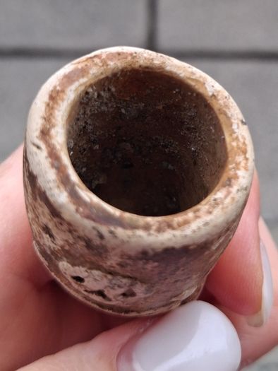 Vintage skull and bones clay pipe bowl