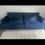 Navy velvet sofa in perfect condition Image 2