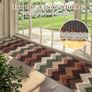 Runner Rugs for Hallway Non Slip 60x300cm, Geometric Washable Kitchen Carpet Runner, Bohemian Long Hall Rug for Entryway Bedroom Laundry Living Room, Low Pile Non Shedding, Brown Green Image 7