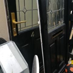 front doors with stained glass