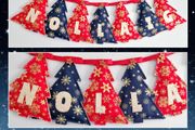 Padded Christmas Trees Bunting "Nollaig "