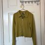Khaki green fitted zip up long sleeve Image 2