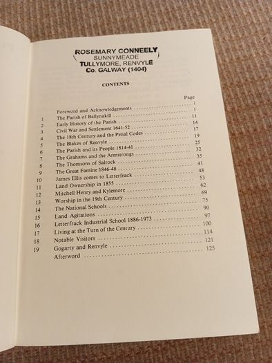 1985 1st Ed Portrait of a Parish. Ballynakill. Connemara. Ireland. Vintage.