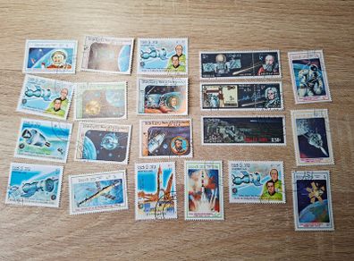 Laos Stamp Lot, cancelled, topic space - free standard postage