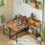132.5CM L-Shaped Desk with 3 Power Outlets & 2 USB Ports, LED Strip Lights Image 8