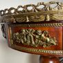 French Style Marquetry & Brass Round Centre Table , Cherub Motifs & Glass Top Image 5