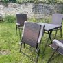 5 piece rattan patio / garden foldable table and chairs Image 3