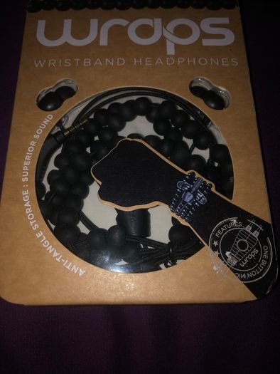 Headphones wraps wristband ebony Brand New