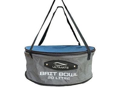 Grounbait mixing bowl with zip lid and handles