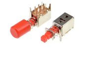 PS-22F03 Right Angle PCB Latching Push Button Switch with cap
