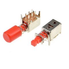 PS-22F03 Right Angle PCB Latching Push Button Switch with cap