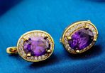 18K Gold Plated CZ Hoop Earrings