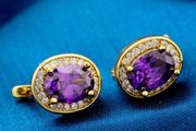 18K Gold Plated CZ Hoop Earrings