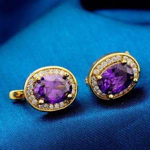 18K Gold Plated CZ Hoop Earrings