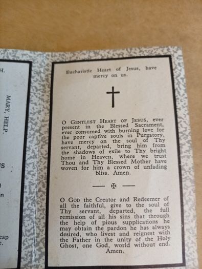 HISTORICAL RARITY: 1970 Garda Richard Fallon (Original Funeral Card.  First Garda Killed in The Troubles. Original)