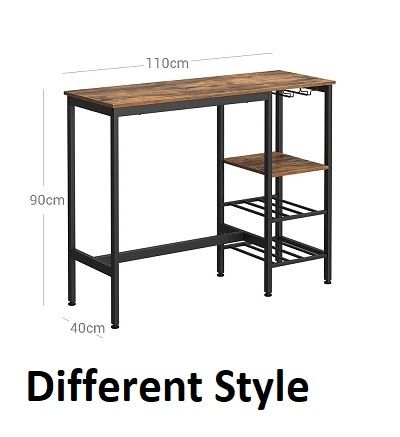 New Dining Table Bar Kitchen + 3 Shelves - FREE P&P