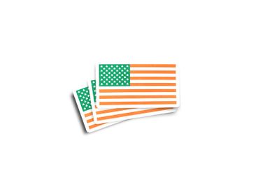 Irish American Flag Glossy Stickers 2-Pack