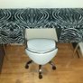 Zebra Retro Desk, Glass finish, Stainless Chrome Legs Image 6