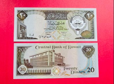 Kuwait  20 Dinars  1986 ( Uncirculated ) Pick  16b . Scarce .