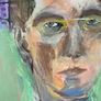 Original W.B Yeats William Butler Yeats Portrait in Abstract Painting by Artist Image 5