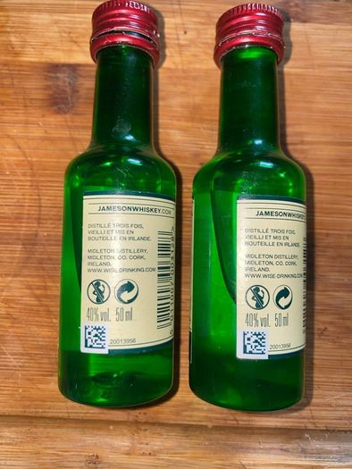 Jameson Whiskey empty mini bottles 50ml