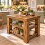 Handmade Rustic Solid Wood Kitchen Island - 900mm Image 2