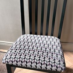 Set of 6 Refurbished Slat Back Dining Chairs (Professionally Painted & Reupholstered)