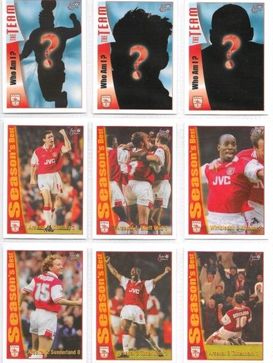 Arsenal full set 1997-98 Futera Football Cards