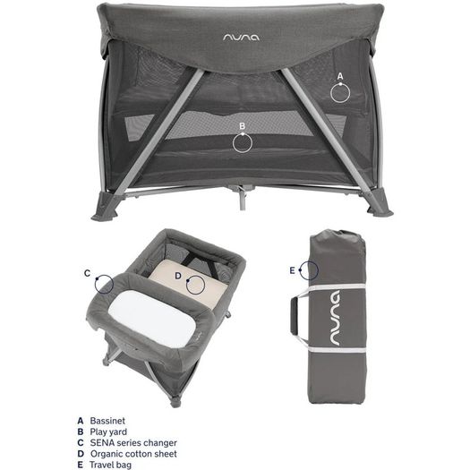 Nuna SENA aire (Zip on bassinet)- Graphite