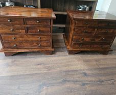 Laura Ashley dark chestnut Garret 6 drawer side table x2