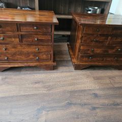 Laura Ashley dark chestnut Garret 6 drawer side table x2