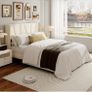 Double Bed Frame with Headboard, Velvet Geometric Tufted Upholstered Platform Bed Frames, Contemporary Mattress Foundation, No Box Spring Needed, Noise Free, Easy Assembly, Beige Image 6