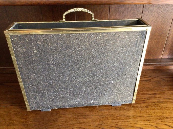 Hammered Brass Magazine Box Rack